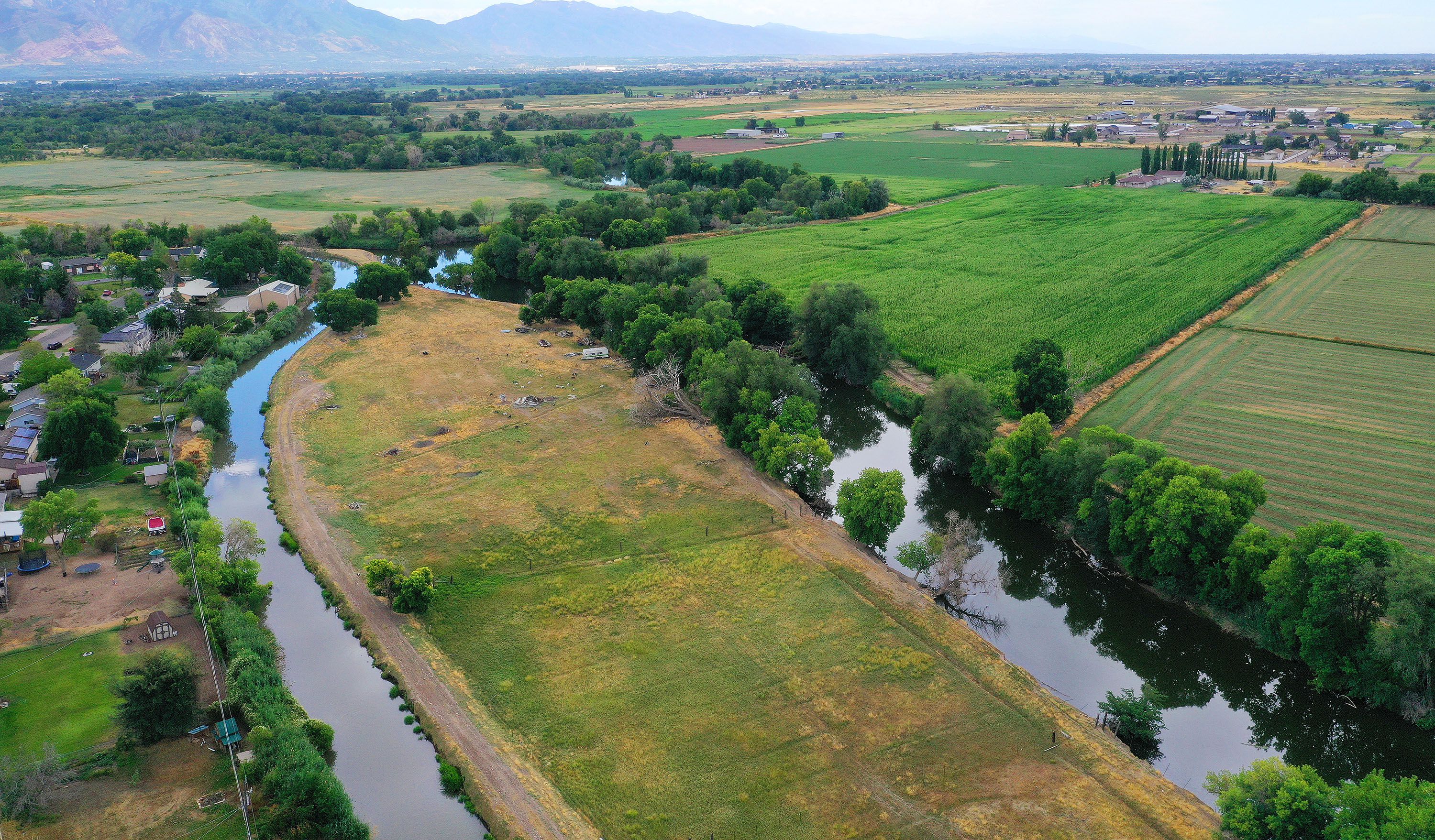 The Weber River and Warren Canal in Weber County on July 26. Brad Blanch, a West Weber resident, wants to lease several hundred acre-feet of water to benefit the Great Salt Lake.