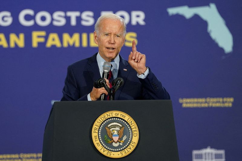 President Joe Biden speaks about protecting Social Security in Hallandale Beach, Fla., Nov. 1, 2022. A new poll shows his approval rating remains similar to July numbers.