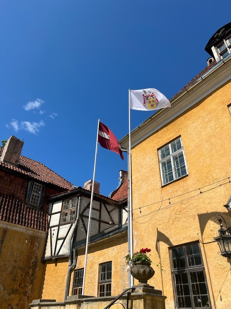 The von Rosen family flag flies over the Lielstraupe castle in Latvia, after Utahn Jakob Von Rosen Imig raised it in April.