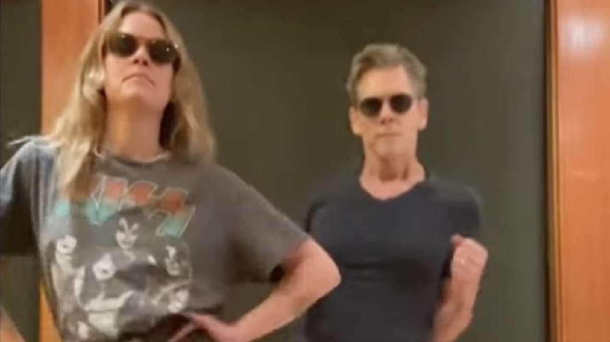 Actor Kevin Bacon's daughter Sosie Bacon got him to perform a Tik Tok dance to Meghan Trainor's song "Made You Look."