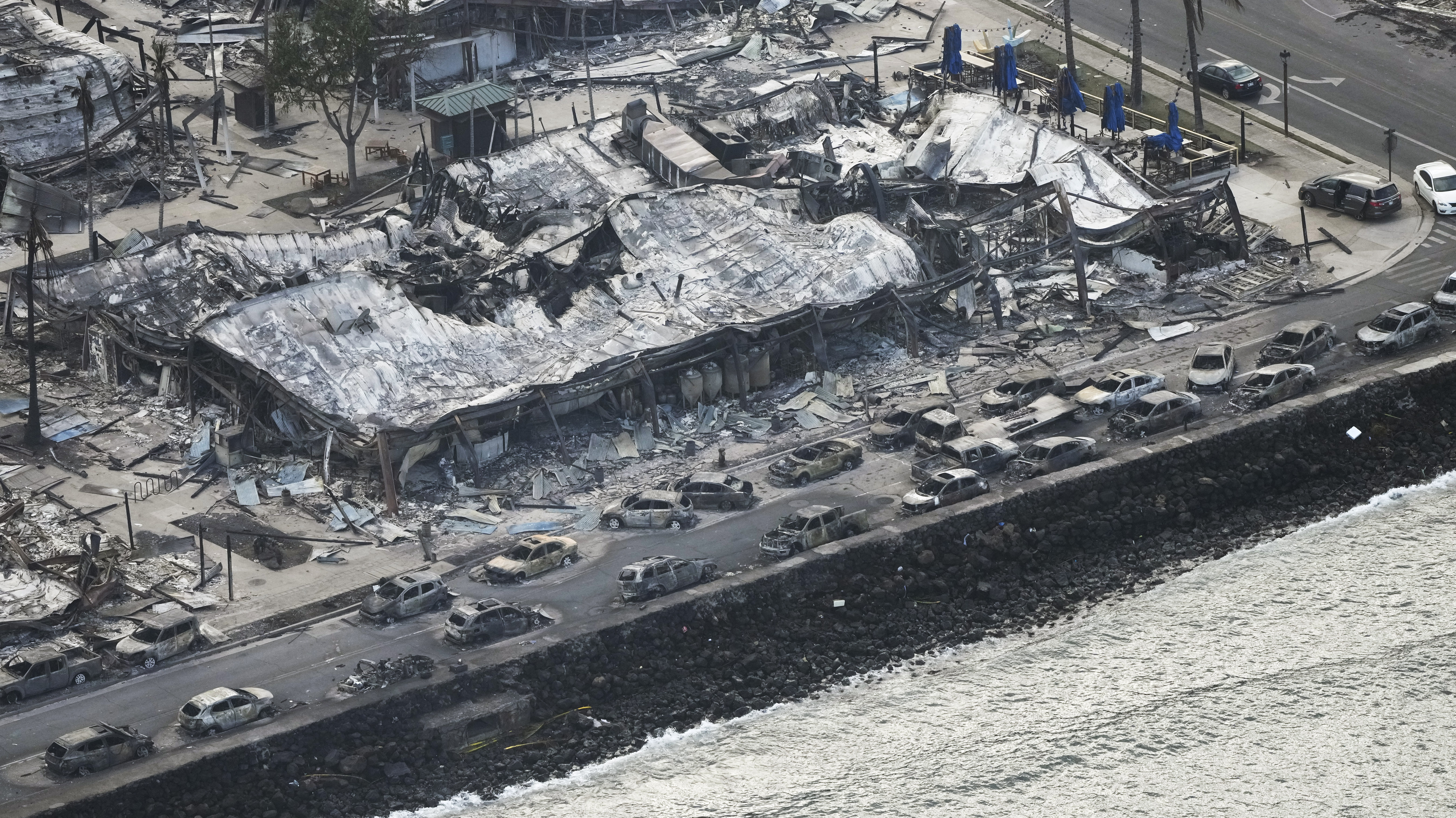 Wildfire wreckage is seen Thursday, in Lahaina, Hawaii.