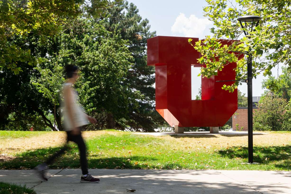 A student walks past the U on the University of Utah campus in Salt Lake City on July 25. The Biden-Harris administration is finding other ways to help students pay off debt after the Supreme Court struck down President Joe Biden's student loan forgiveness plan in a 6-3 decision in June.