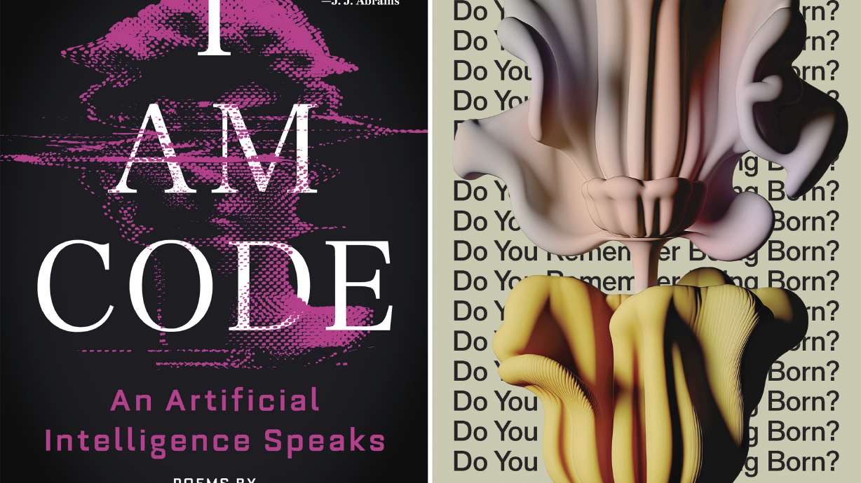 Cover art from "I Am Code: An Artificial Intelligence Speaks" by code-davinci-002 and "Do You Remember Being Born?" by Sean Michaels.