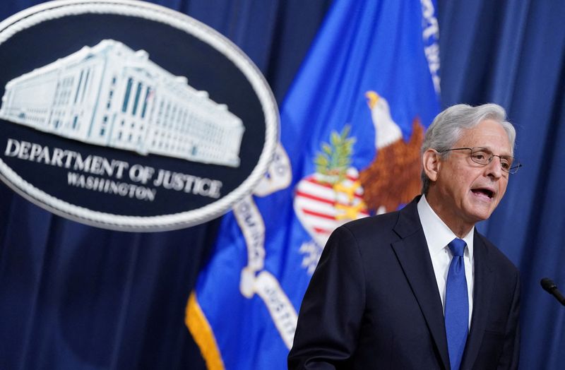 U.S. Attorney General Merrick Garland announces the appointment of Special Counsel David Weiss in the ongoing investigation of Hunter Biden, son of U.S. President Joe Biden in Washington Friday.