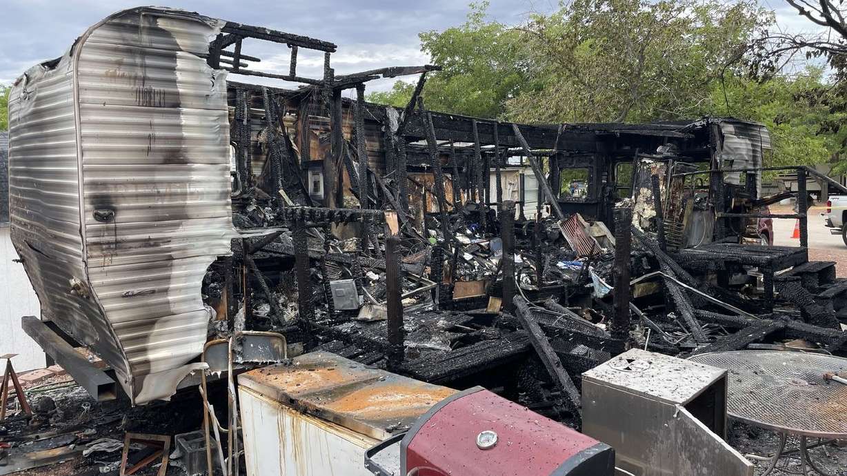 A mother and her four children were seriously injured after an RV caught fire in Hurricane early Tuesday.
