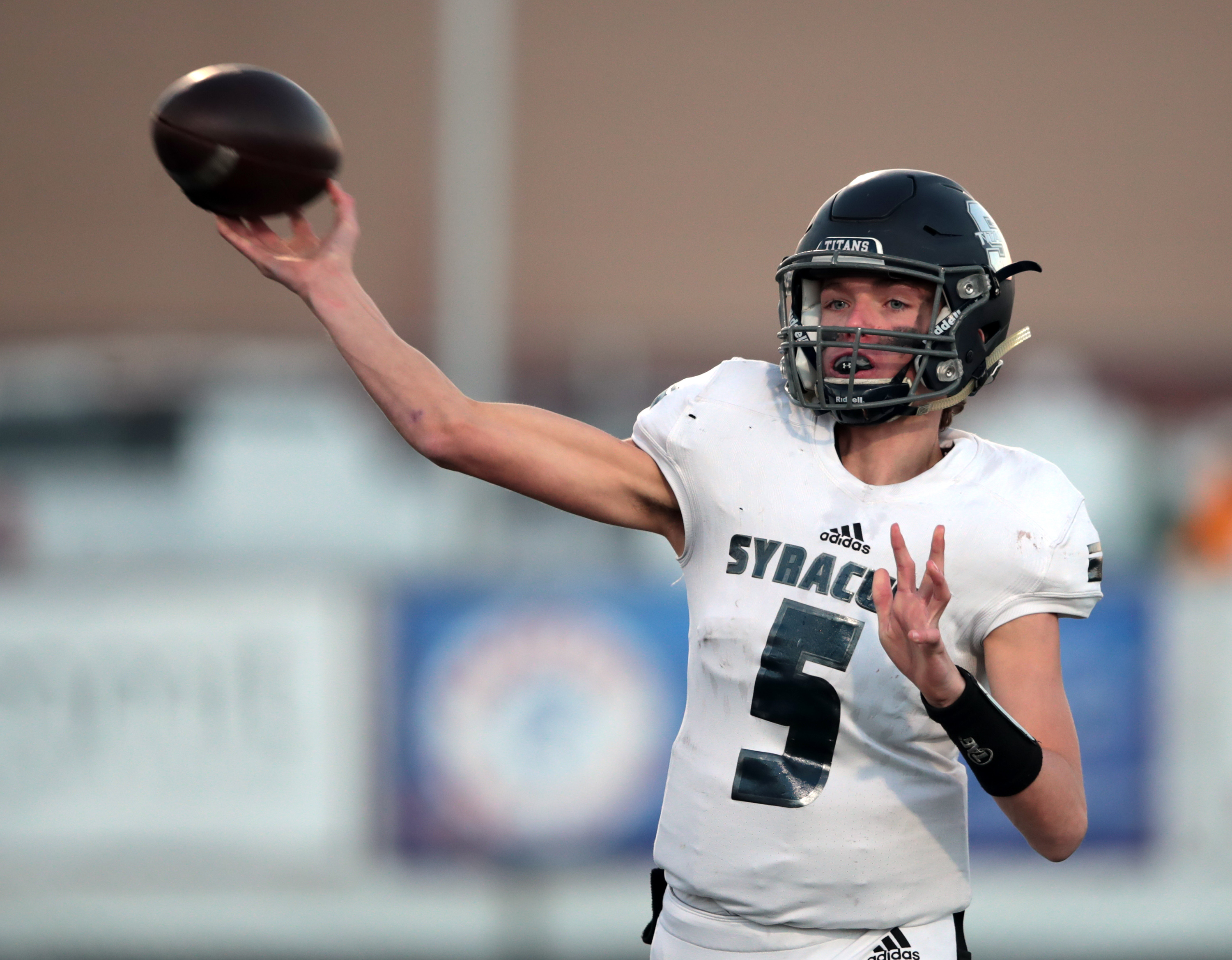 Syracuse QB Jake Hopkins throws a pass during his sophomore season.