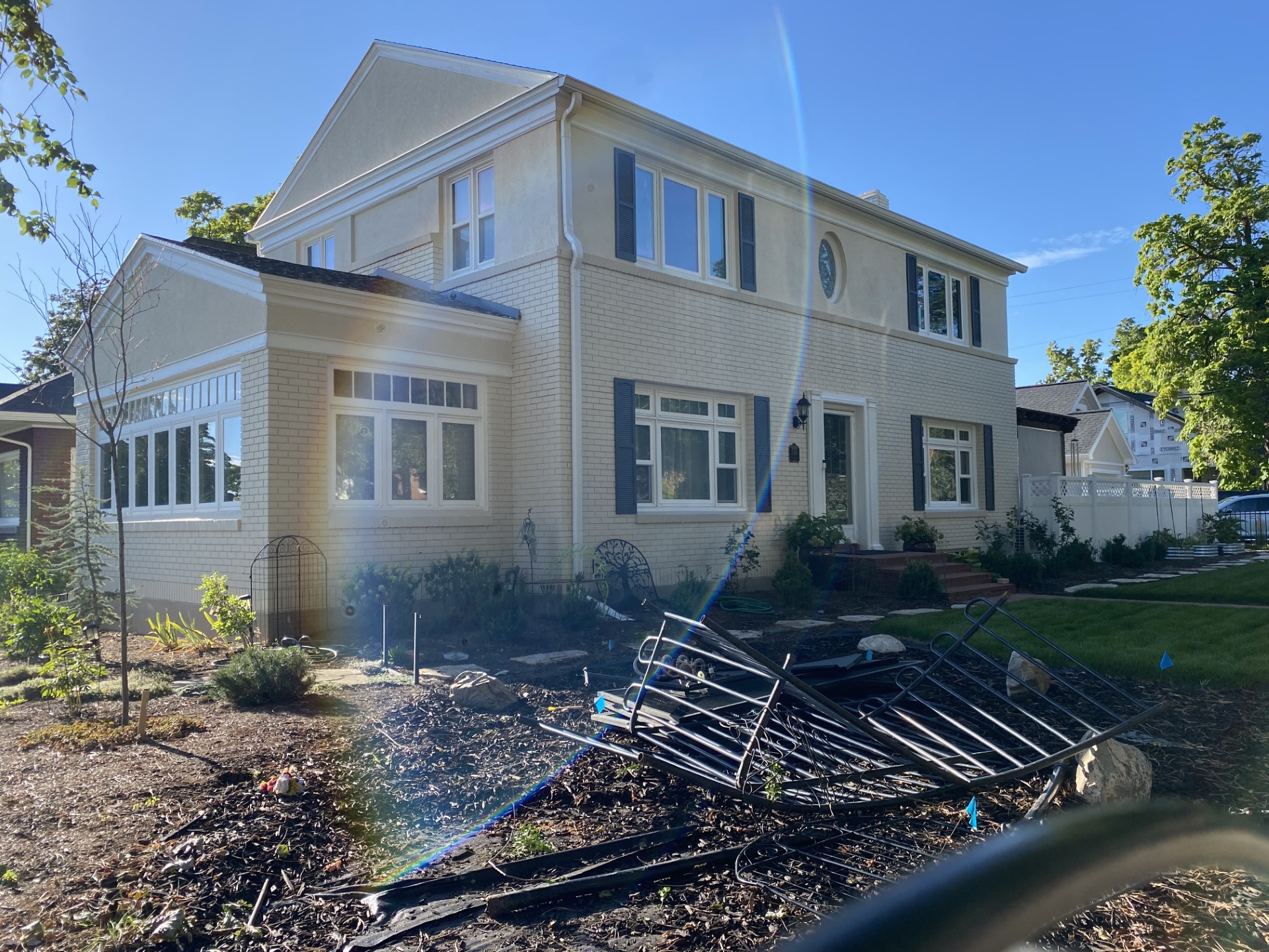 Ogden homeowner wakes up to find yard a wreck after car crash