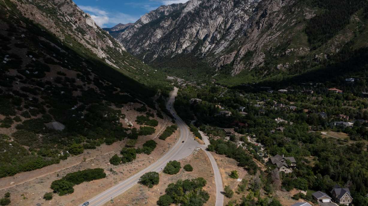 A potential site for the base station of a gondola is pictured at the base of Little Cottonwood Canyon on June 29, 2021. Utah's governor says private funds should pay for the propose gondola.