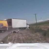 Dash camera footage captures Sanpete County box truck collision that injured deputy