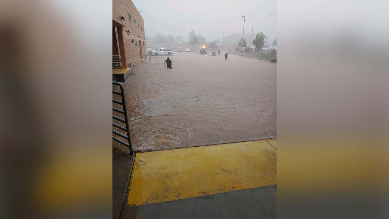 Flooding outside and inside Cedar City Hospital on Thursday led to rescheduling surgeries. Heavy rain flooded streets, homes, the hospital and jail.