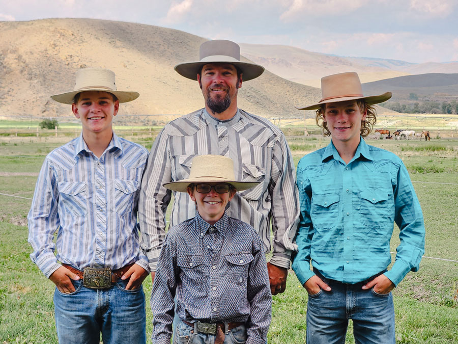 The Francis family as they prepare for the 2023 IMBA World Finals. Michael Francis, father to 15-year-old Rolla, 14-year-old Dillon and 11-year-old Steven, will be fighting off the bulls as his sons ride at the 2023 International Miniature Bull Riding Championship in Ogden, on Sept. 6-9.
