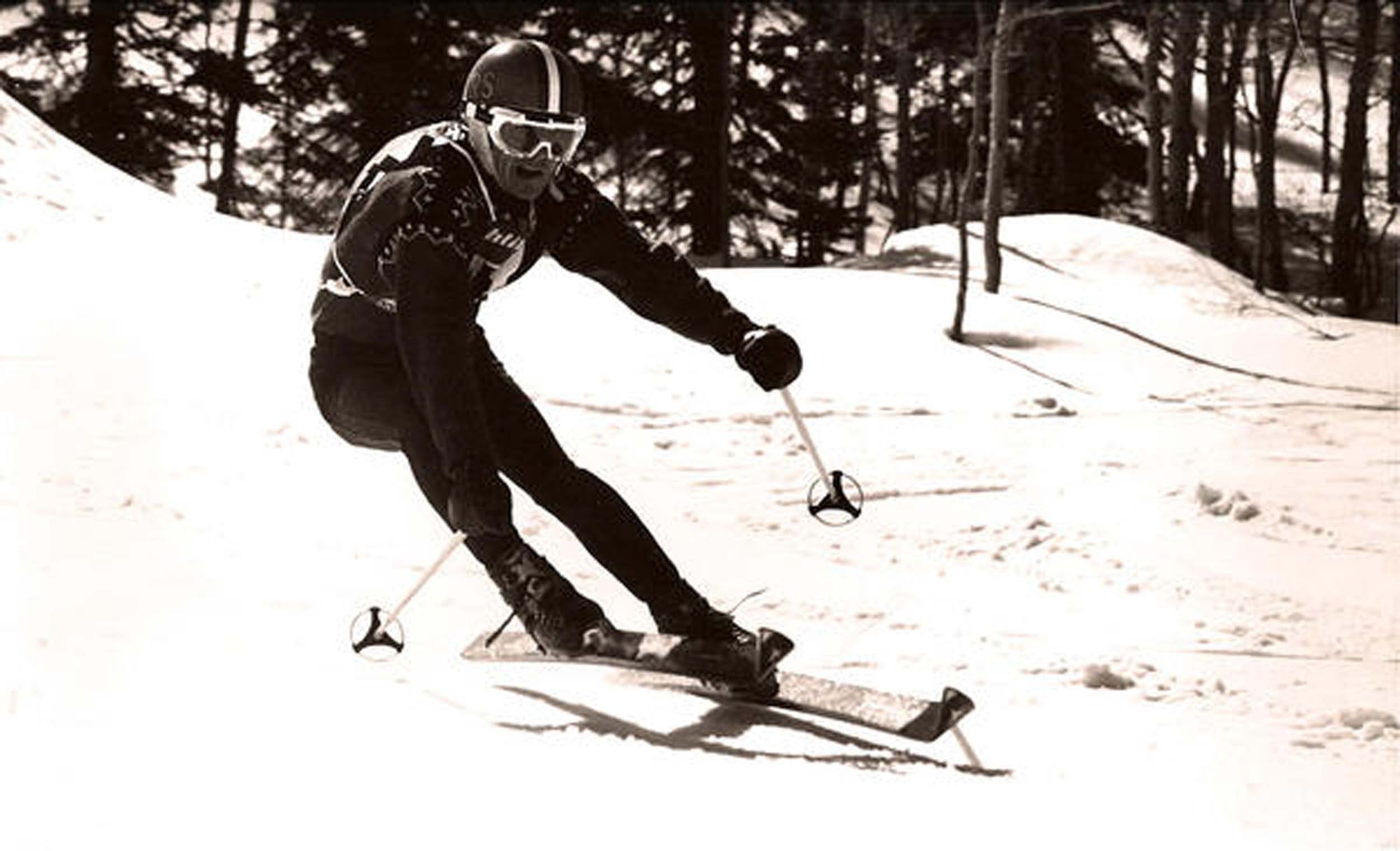 Butch Hoffman races down the mountain to win the Solitude Cup in 1968. He then launched his coaching career in 1969 with Ogden’s Utah Racing School.