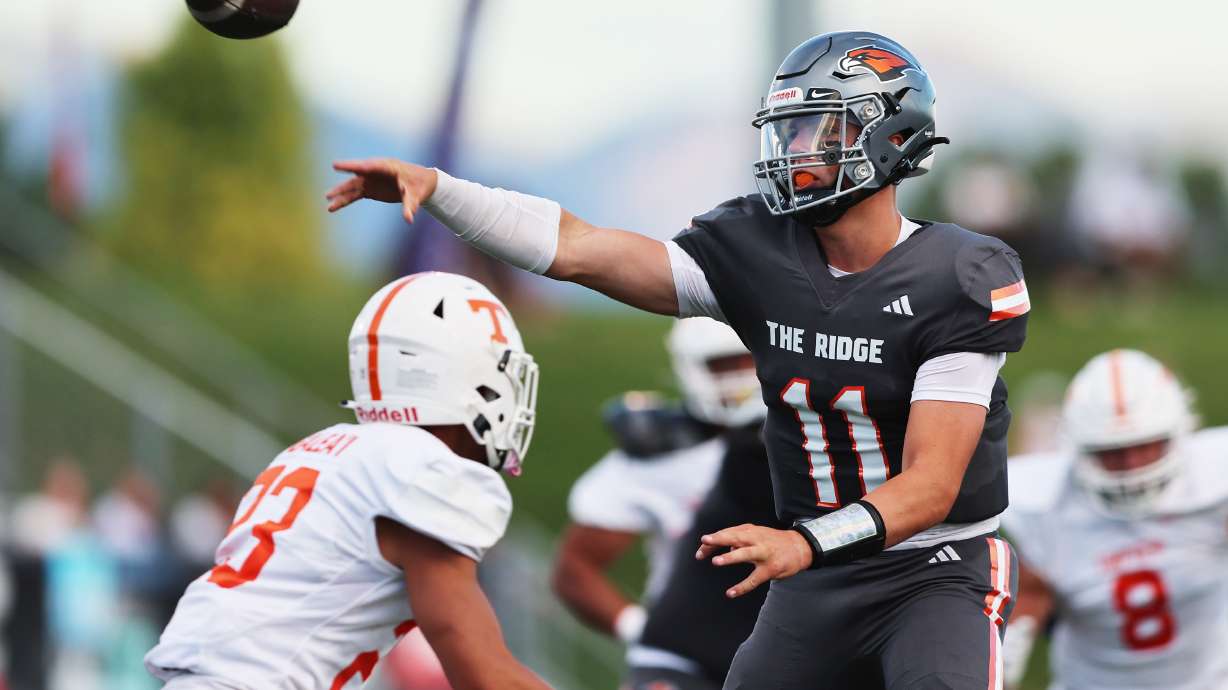Skyridge and Timpview play at Skyridge in Lehi on Friday, Aug. 11, 2023. Skyridge won 26-14.