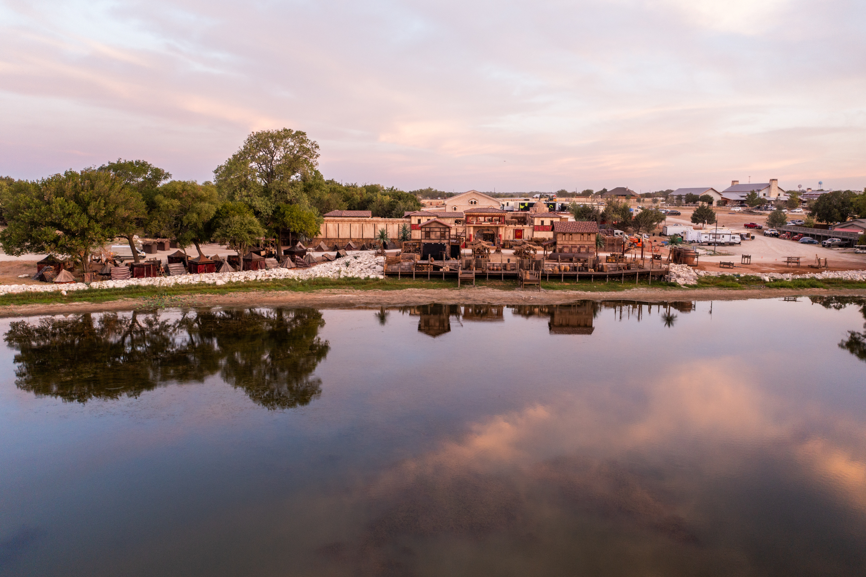 The city of Capernaum set for “The Chosen” is pictured at the Salvation Army's Camp Hoblitzelle in Midlothian, Texas, on Aug. 15, 2022. 'The Chosen' invited media to a set visit earlier this summer. Here's how it went.