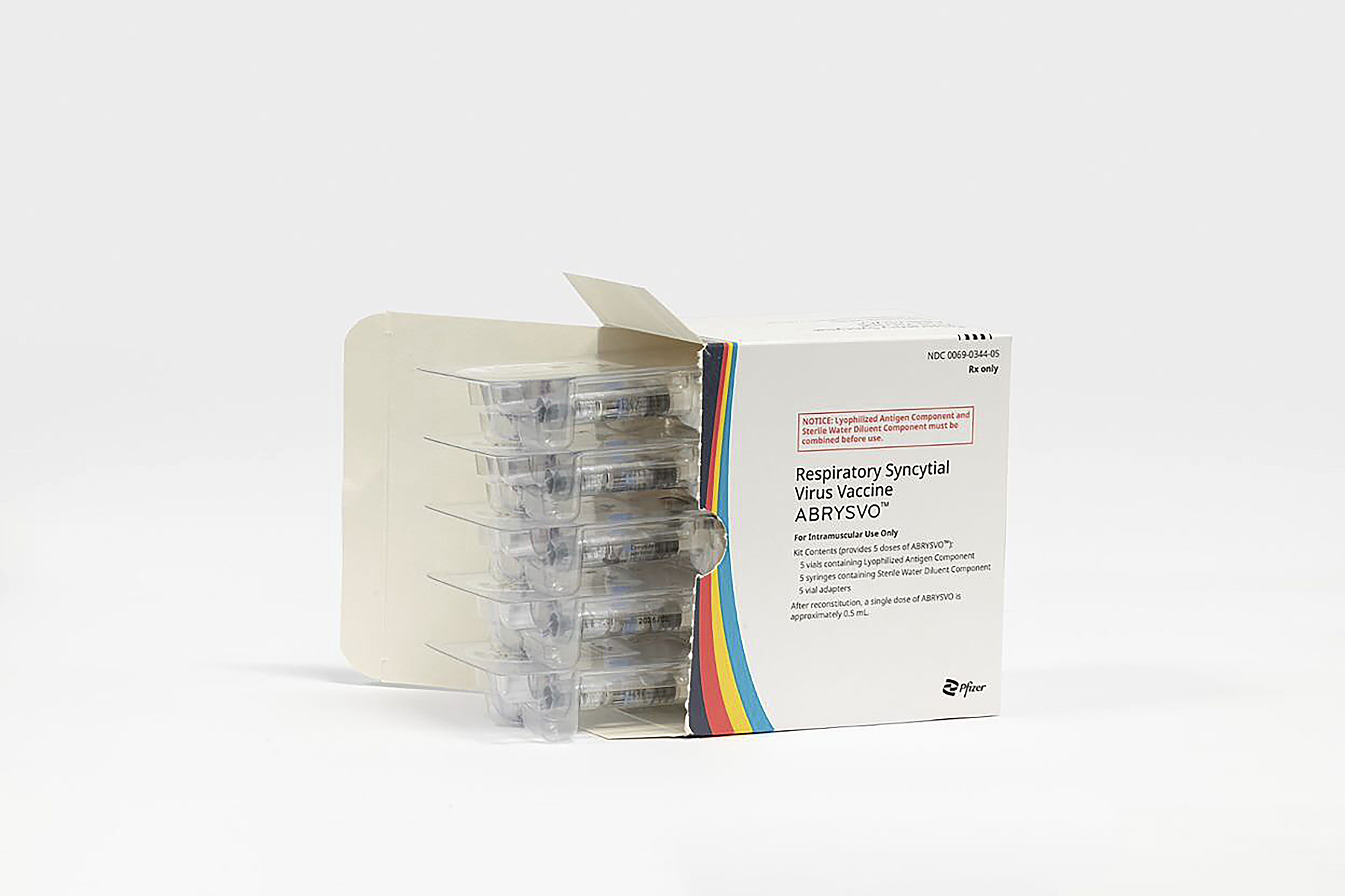 This image provided by Pfizer shows the RSV vaccine. U.S. regulators on Monday approved the first RSV vaccine for pregnant women so their babies will be born with protection against the scary respiratory infection.