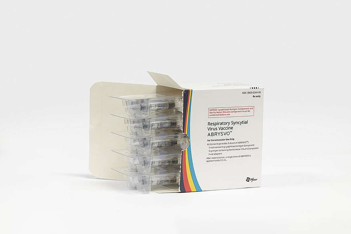 This image provided by Pfizer shows the RSV vaccine. U.S. regulators on Monday approved the first RSV vaccine for pregnant women so their babies will be born with protection against the scary respiratory infection.