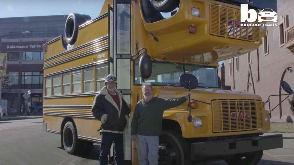 Two mechanics faced tricky problem from a client: Fit two school buses into one parking space.