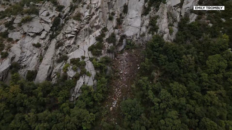 A large rockslide left a path of destruction down a popular trail in Little Cottonwood Canyon Monday, obliterating trees and harming the trail.