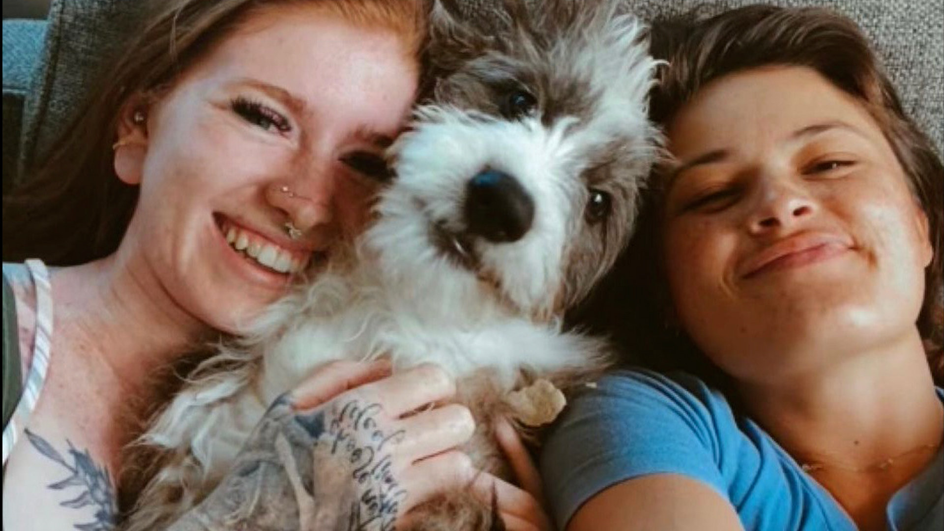 Utahn Makenna Kuykendall, left, her partner, and their dog escaped the fast-moving flames on Maui.