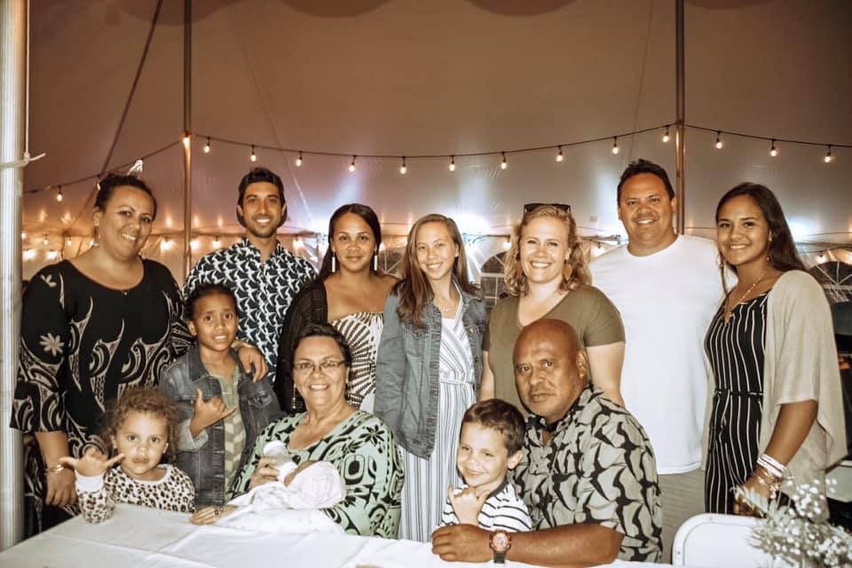 Members of the Ganer family pose for a picture. They are hoping to find their missing uncle in Maui following the wildfires.