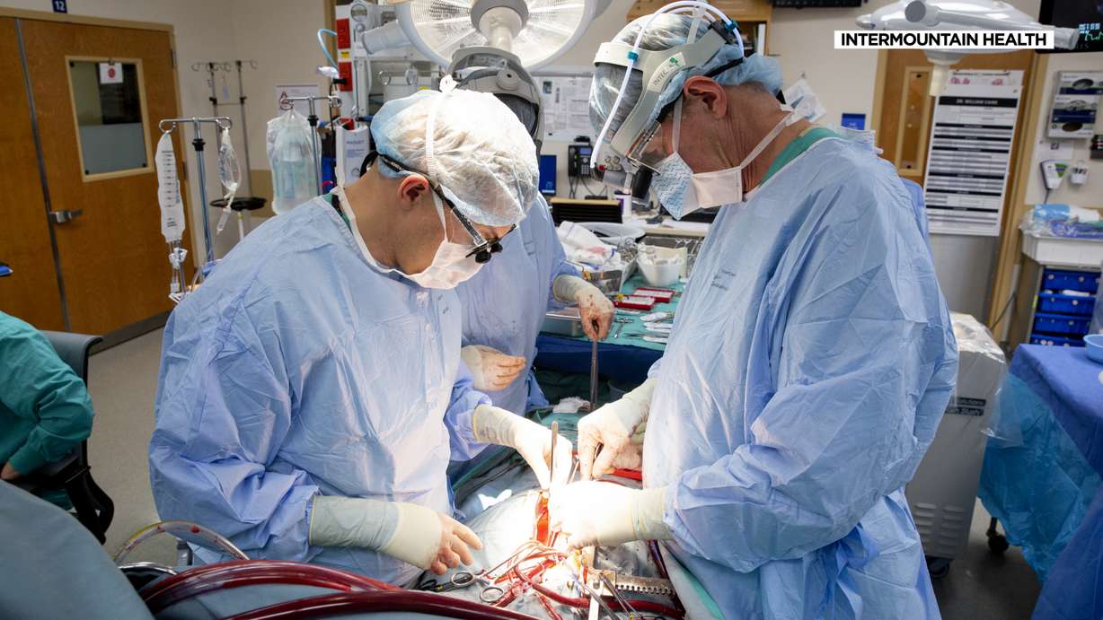 Surgeons perform a heart transplant, one of over 600 done through the Intermountain Health Heart Transplant Program.