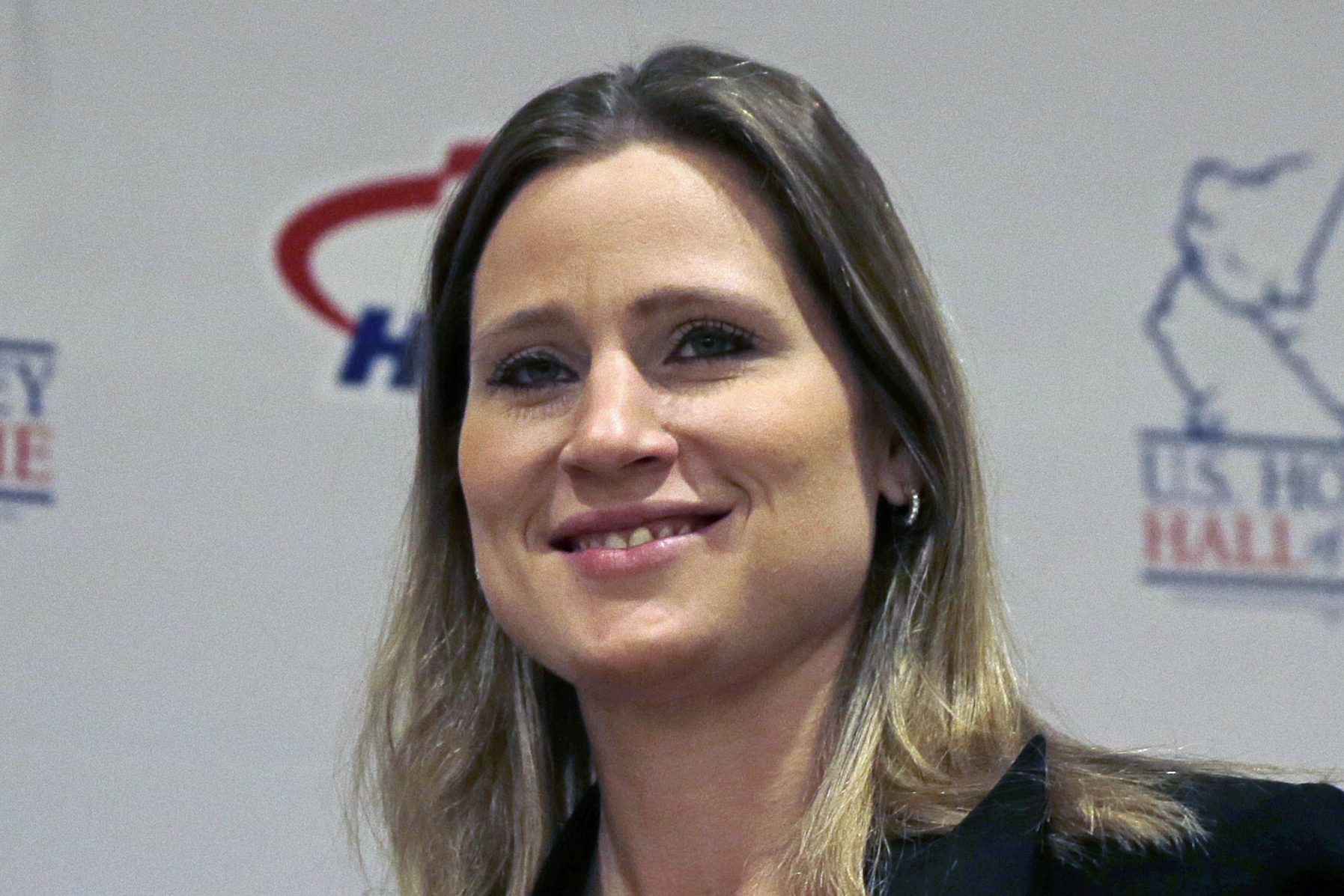 FILE - U.S. Hockey Hall of Fame Class of 2015 inductee Angela Ruggiero, a four-time Olympic medalist, poses for a photograph prior to induction ceremonies in Boston, Thursday, Dec. 17, 2015. The New York Rangers have hired Hockey Hall of Famer Angela Ruggiero as a hockey operations adviser. The team announced the addition of Ruggiero on Friday, Aug. 25, 2023, along with several front office changes.