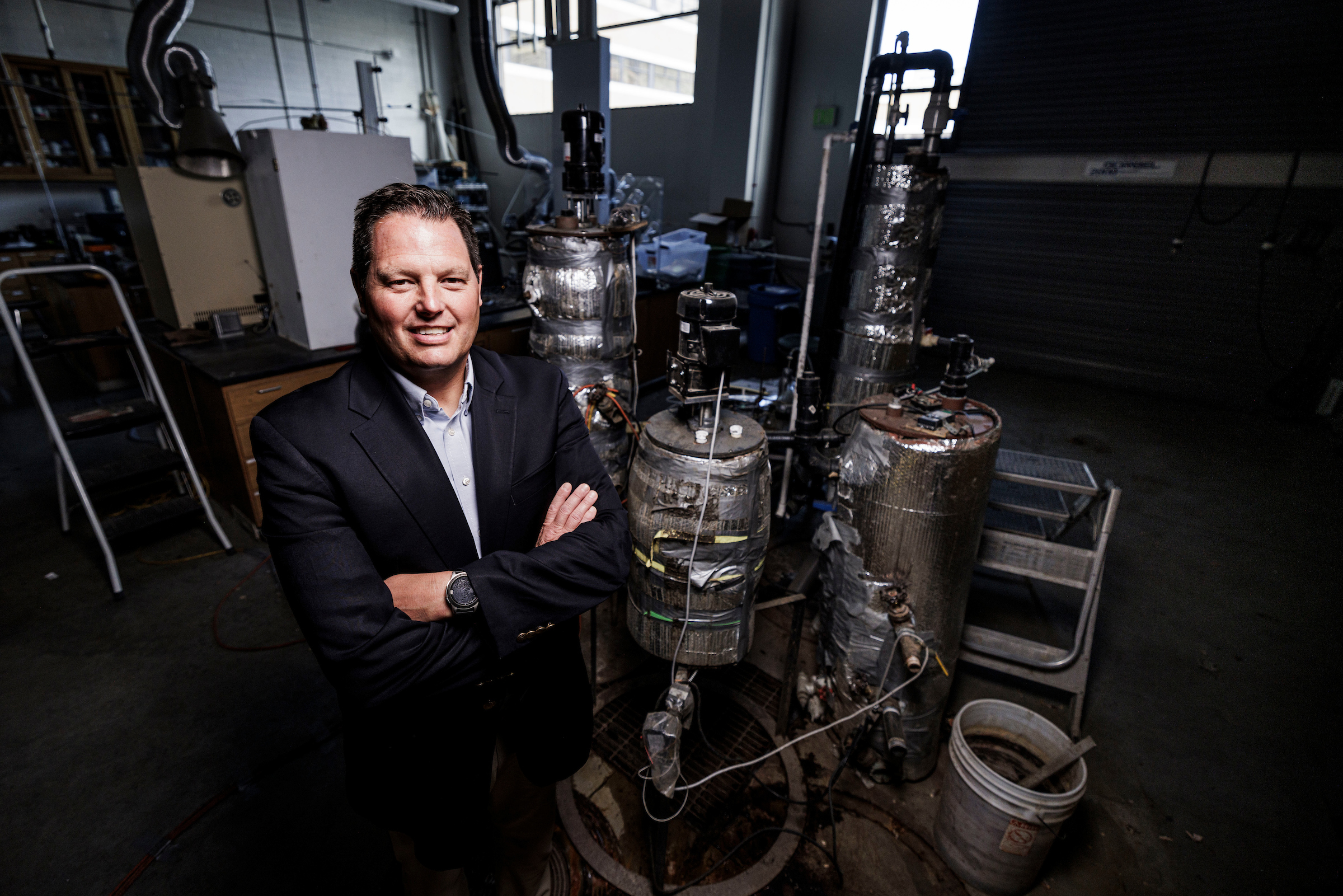 BYU chemistry professor Jaron Hansen and microbiology professor Zach Aanderud (not pictured) are revolutionizing the industry of transforming waste into renewable energy by making the process twice as efficient through a pretreatment process involving a special bacteria.