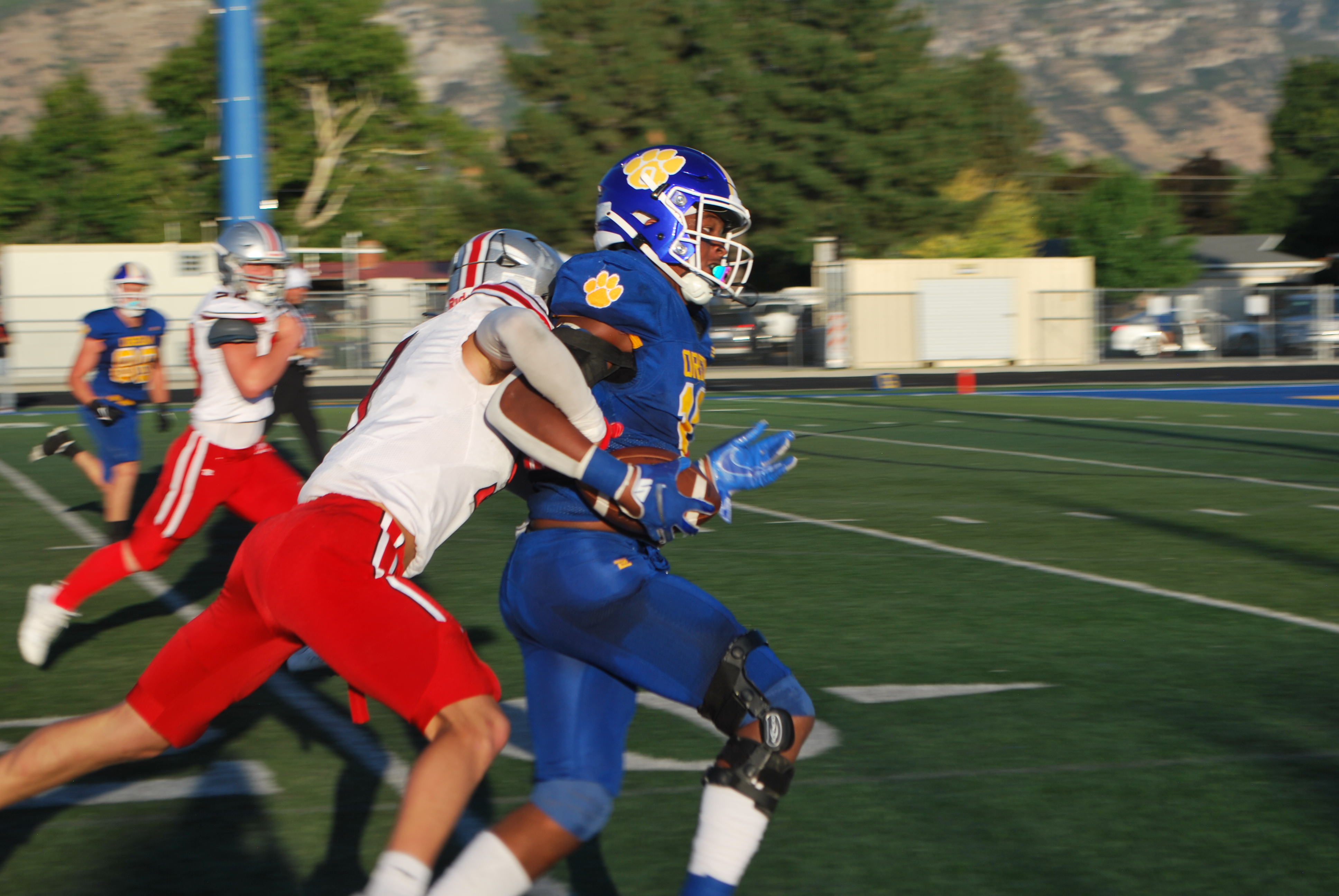 Spanish Fork takes down Orem in a double overtime game in Orem on Friday, Aug. 25, 2023. Spanish Fork won 44-38.