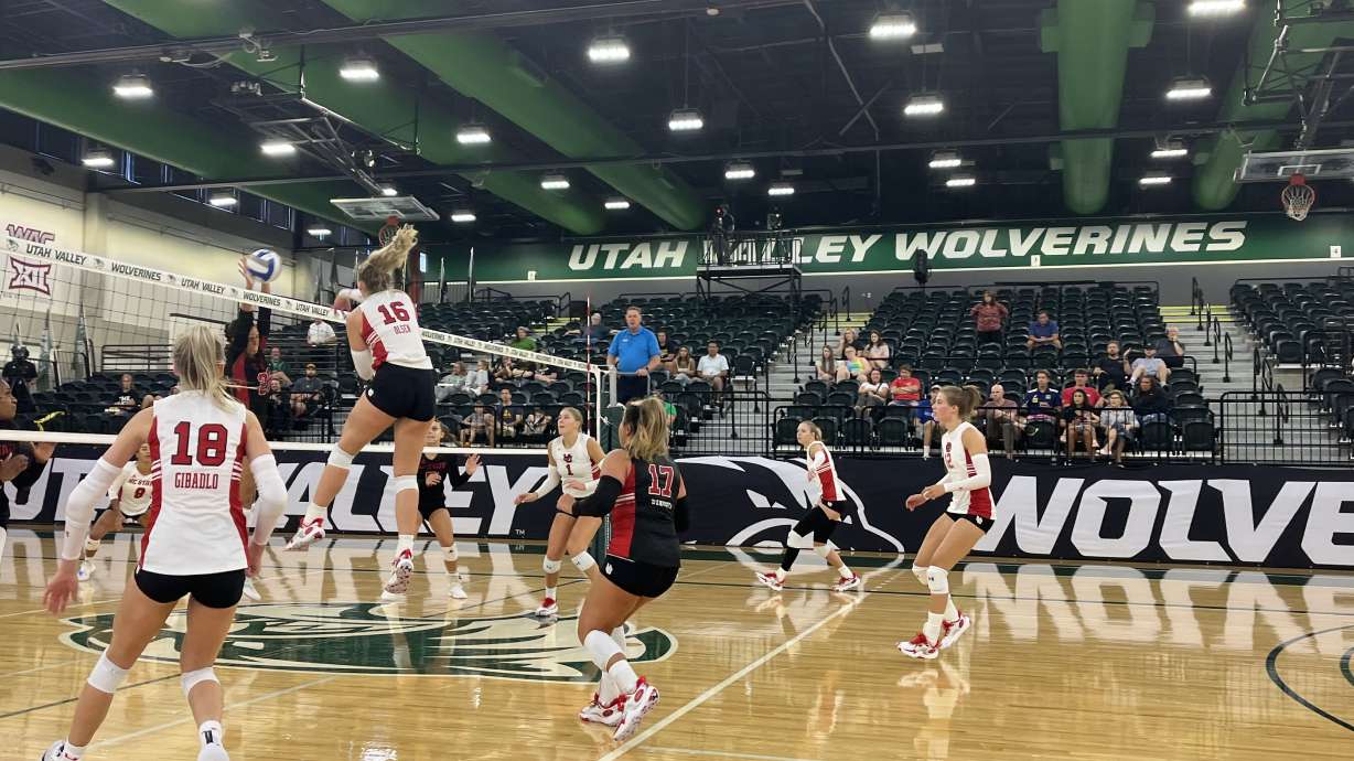 Utah women's volleyball takes down NCSU 3-0 during the Utah Valley Invitational in Orem on Saturday, Aug. 25, 2023.