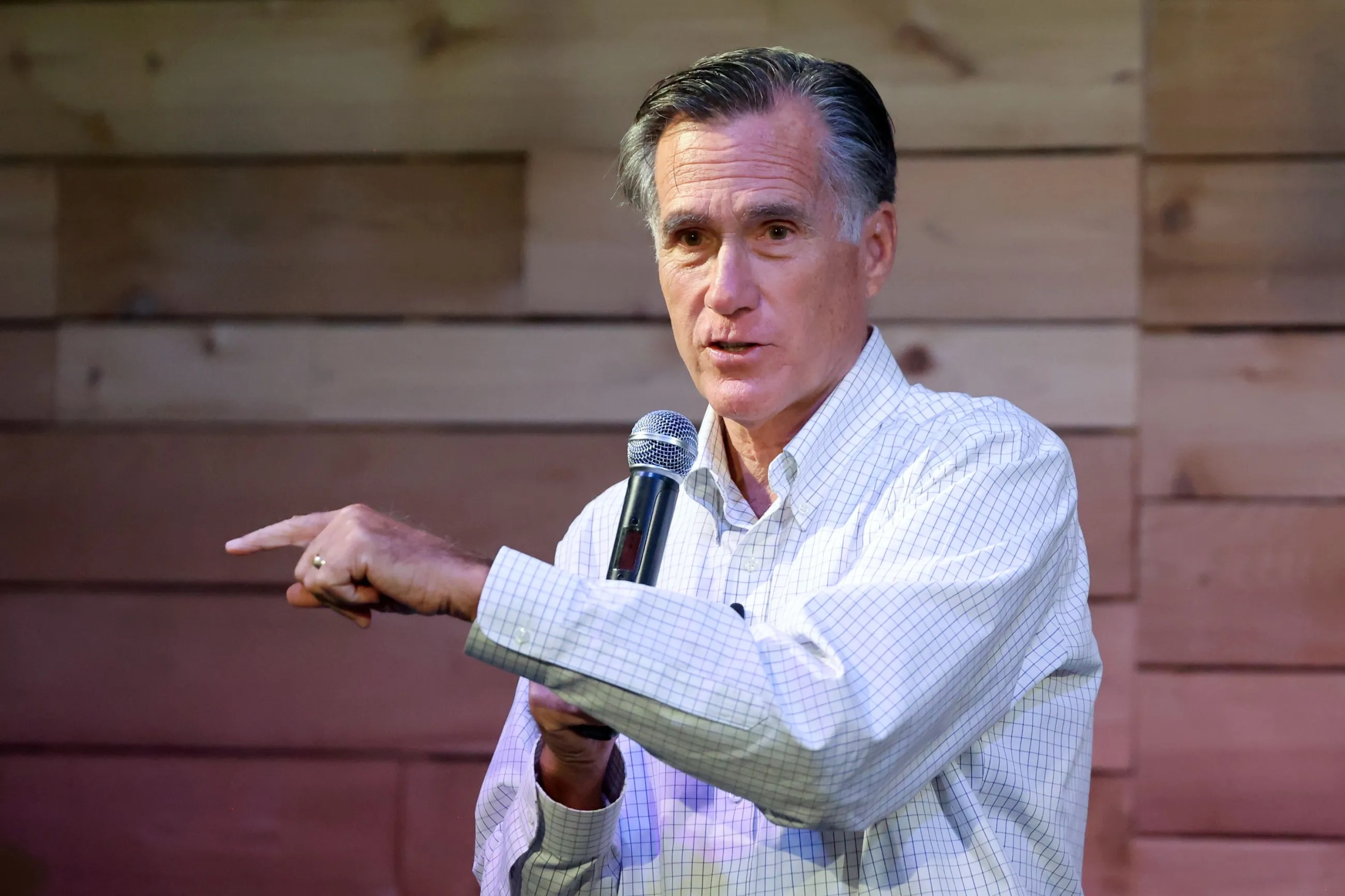 Sen. Mitt Romney, R-Utah, speaks at RevRoad in Provo on Wednesday, Aug. 23, 2023.