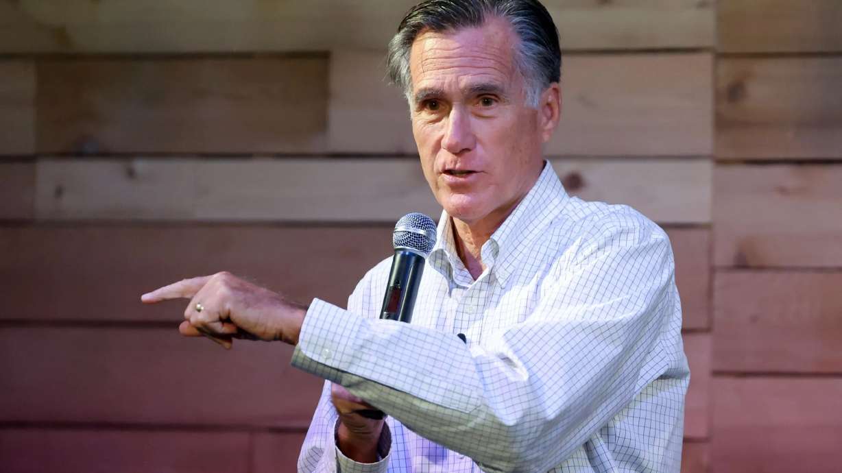 Sen. Mitt Romney, R-Utah, speaks at RevRoad in Provo on Wednesday, Aug. 23, 2023.