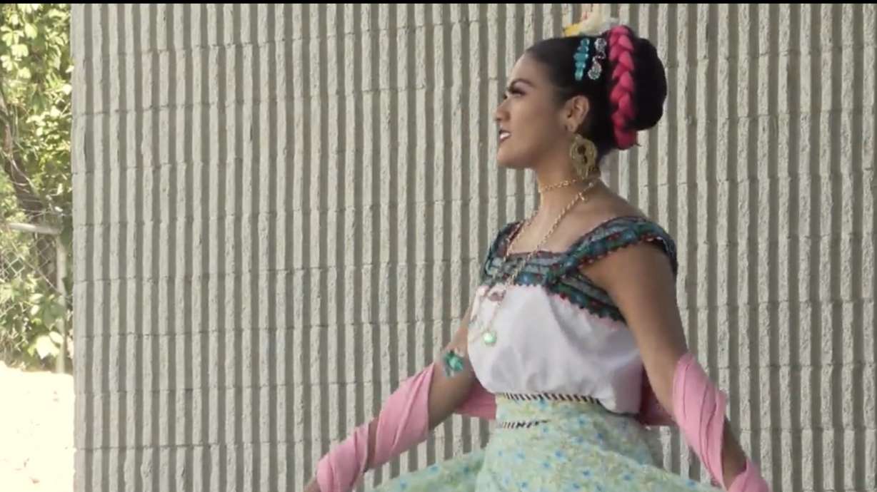 Gabriela Ampuero, a Grupo Folklorico Sapicho dancer, rehearses for the Hispanic Heritage Days Event in the Murray Park Amphitheater, set for Sept. 9.