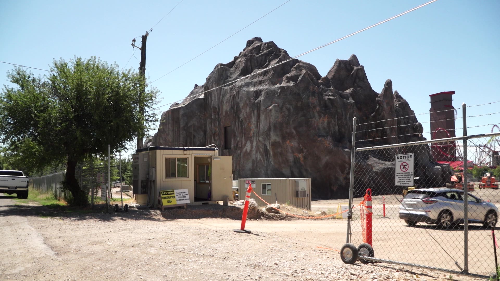 The construction of the upcoming Lagoon ride, Primordial. One customer said she was enticed to renew her season passports with the promise of the new ride this season.