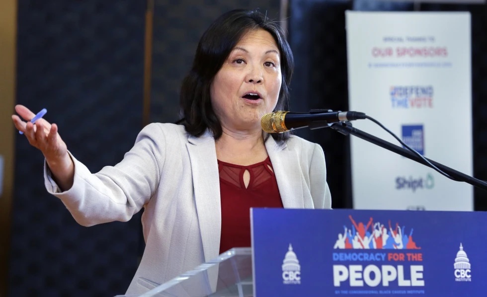 Julie Su, Acting Labor Secretary, speaks at the "Democracy for the People" on July 28, in Houston. The Biden administration proposed a new rule Tuesday that would make 3.6 million more U.S. workers eligible for overtime pay.