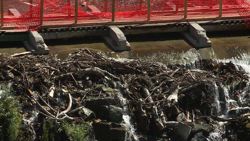 There is still a lot of debris at Bridal Veil Falls even though crews have worked for months to clean up the area.