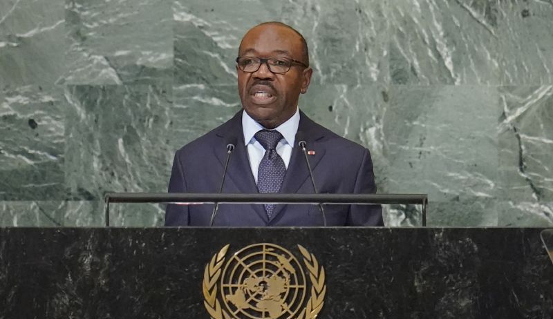 President of Gabon Ali Bongo Ondimba at the United Nations General Assembly, Sept. 21, 2022 at U.N. headquarters. Mutinous soldiers in Gabon said Wednesday the head of the republican guard would be the country’s new head of state.