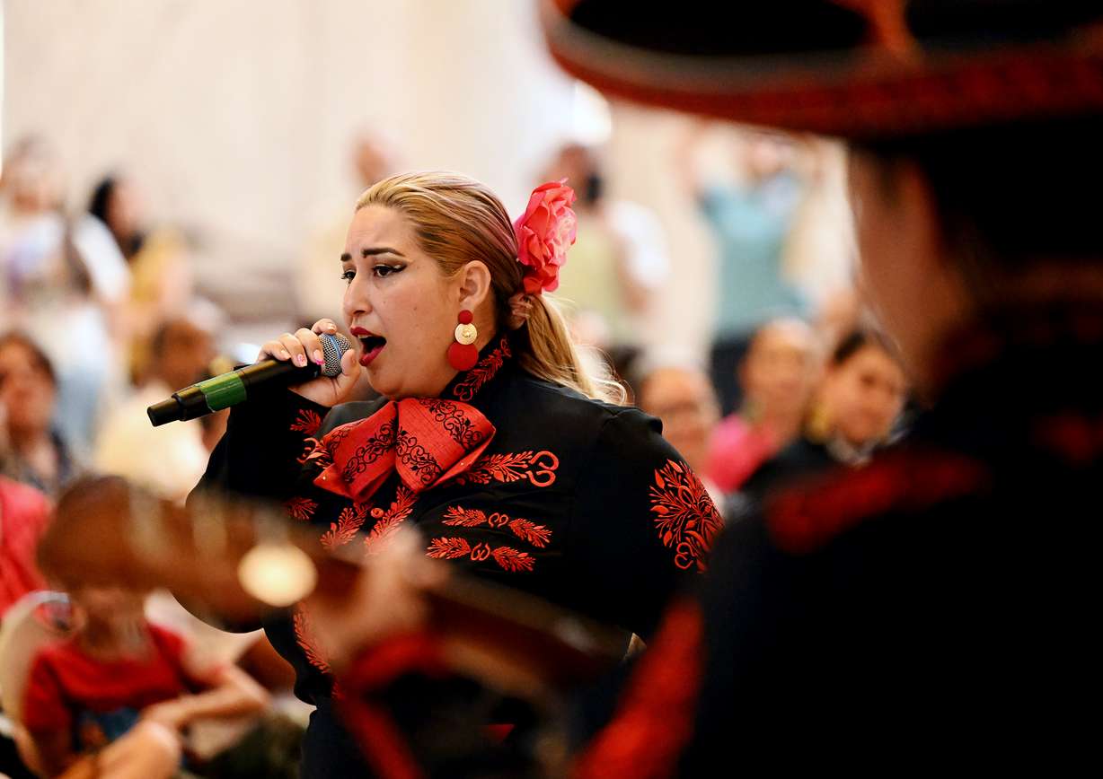 Sol Lozano of Mariachi México en Utah performs during Sones de Mariachi en Utah on Wednesday at the state Capitol in Salt Lake City.