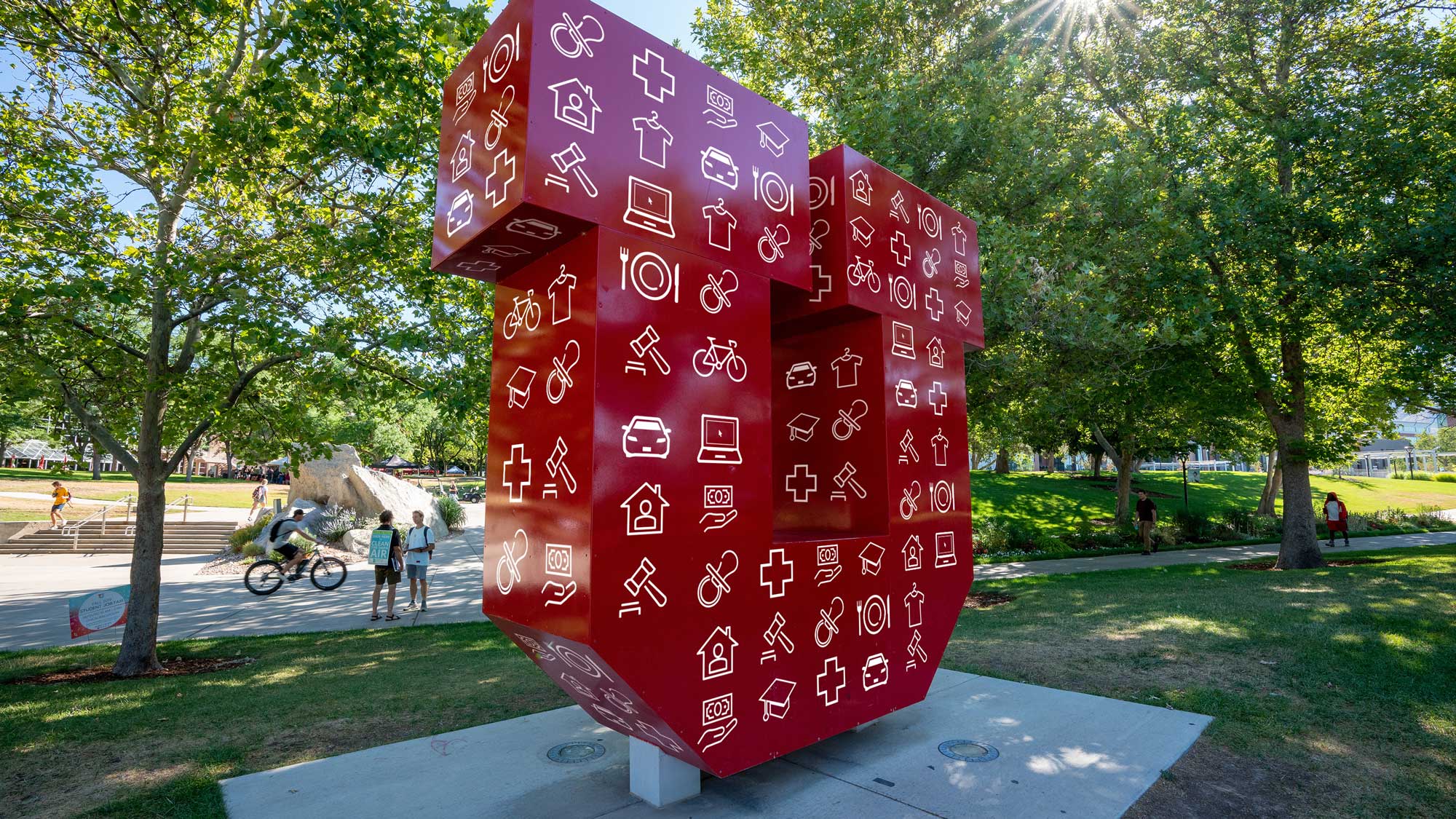 University of Utah's Basic Needs Collective had the opportunity to wrap the block U for the first week of fall semester 2023. The organization is pressing forward in an effort to help U. students obtain the most common top needs.