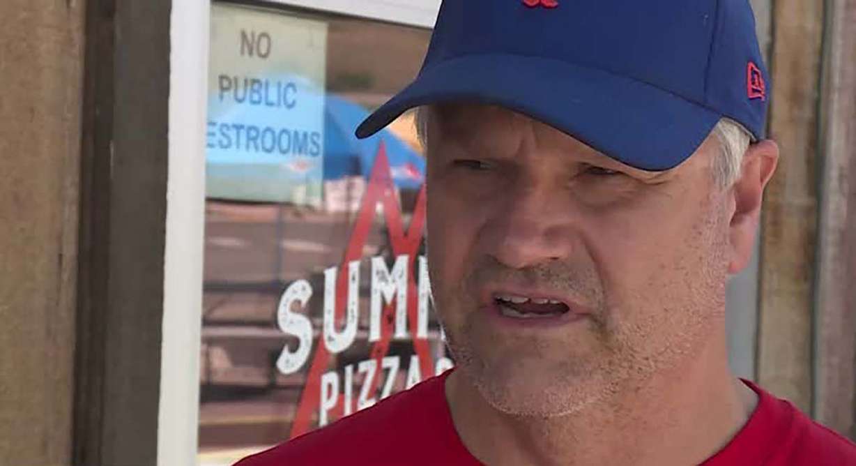 Thad Willis, owner of the Summit Pizza in Garden City, talks to KSL on Thursday. He says especially during the weekends, lines can get long.