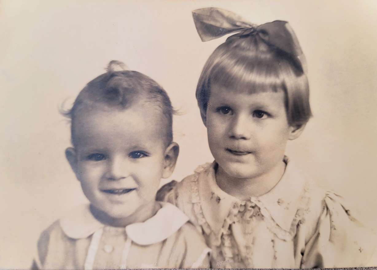 Marie “Rita” Vischer Elliott, right, and her brother Georgie Vischer as kids during World War II. Heather B. Moore's latest book, "Under the Java Moon," comes out Sept. 5 and captures Elliott's experiences in a prisoner-of-war camp in Indonesia during World War II.