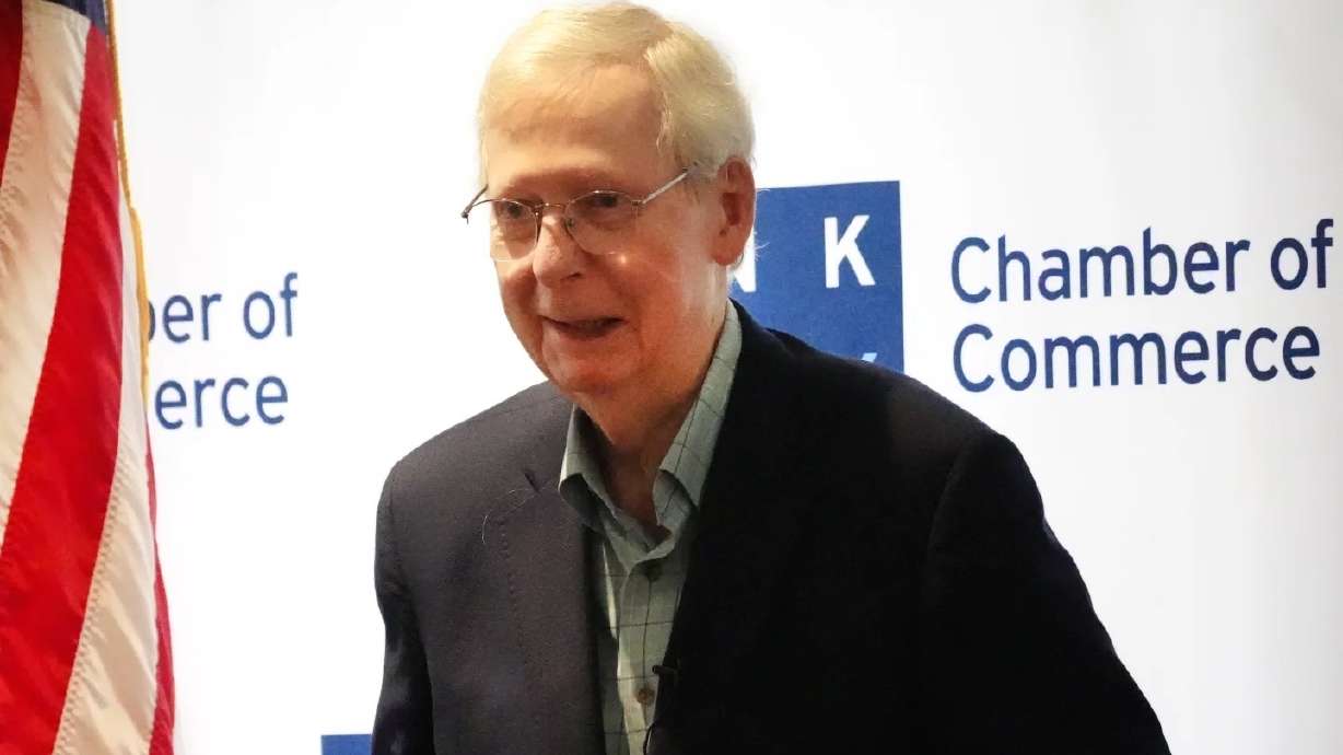 U.S. Senate Minority Leader Mitch McConnell, R-Ky., speaks at the Madison Event Center, Aug. 30, in Covington, Ky. The U.S. Capitol physician says McConnell's health episodes show "no evidence" of being strokes or seizures.
