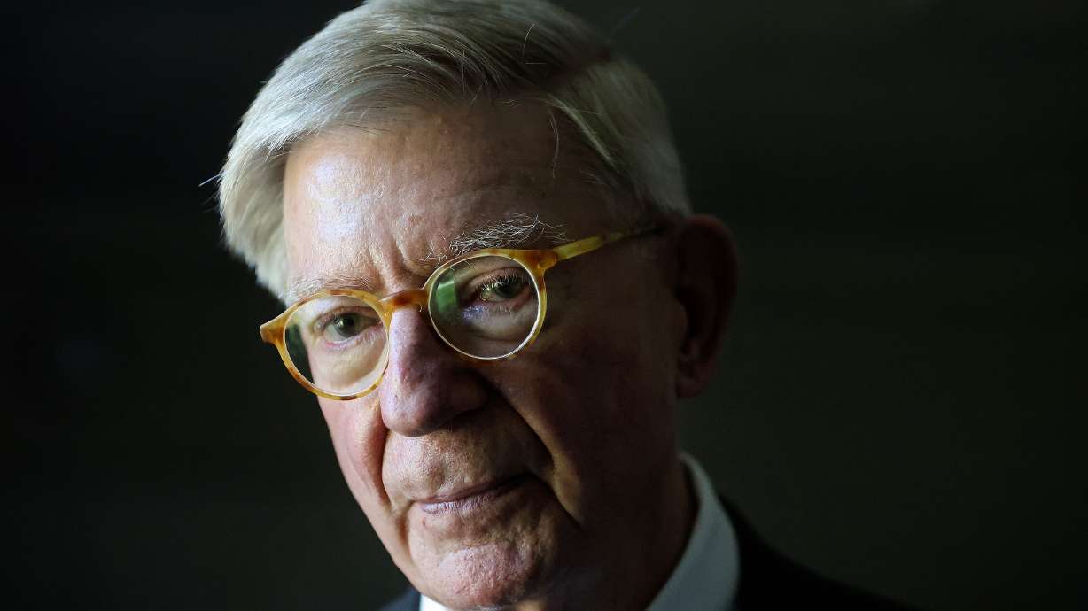 George Will, Pulitzer Prize-winning columnist, poses for a portrait after speaking in honor of Constitution Day at Weber State University in Ogden on Wednesday.