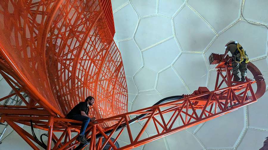 Antenna on a Nevada mountain that a team from Hill Air Force Base helped to repair