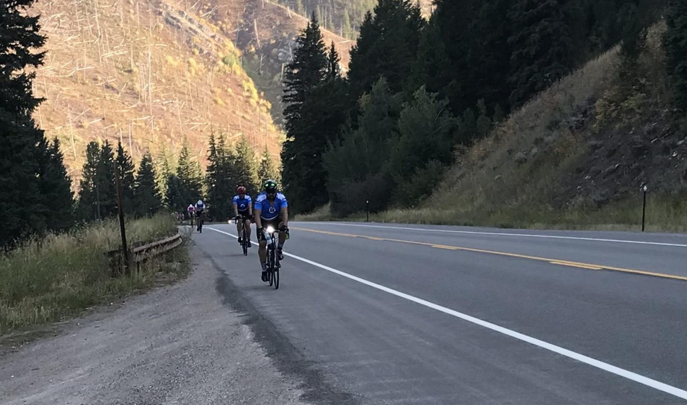 Ace Call (front) races in the LoToJa Classic. Over 1,500 cyclists will pedal their way through east Idaho in a 203 mile race, spanning three states this weekend.