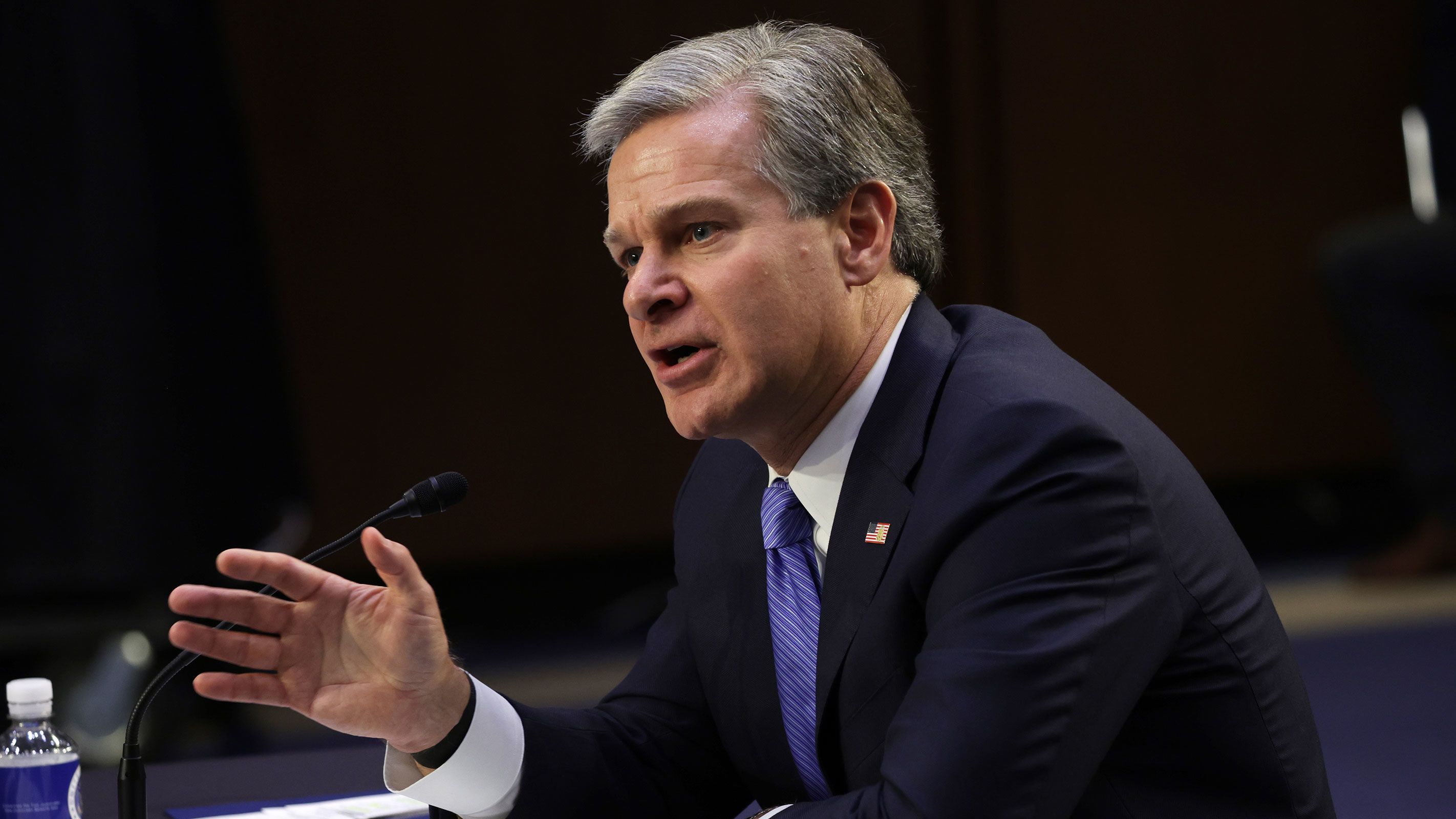 FBI Director Christopher Wray warned Thursday that the number of Russian spies operating inside the United States is “still way too big,” despite efforts to kick them out.