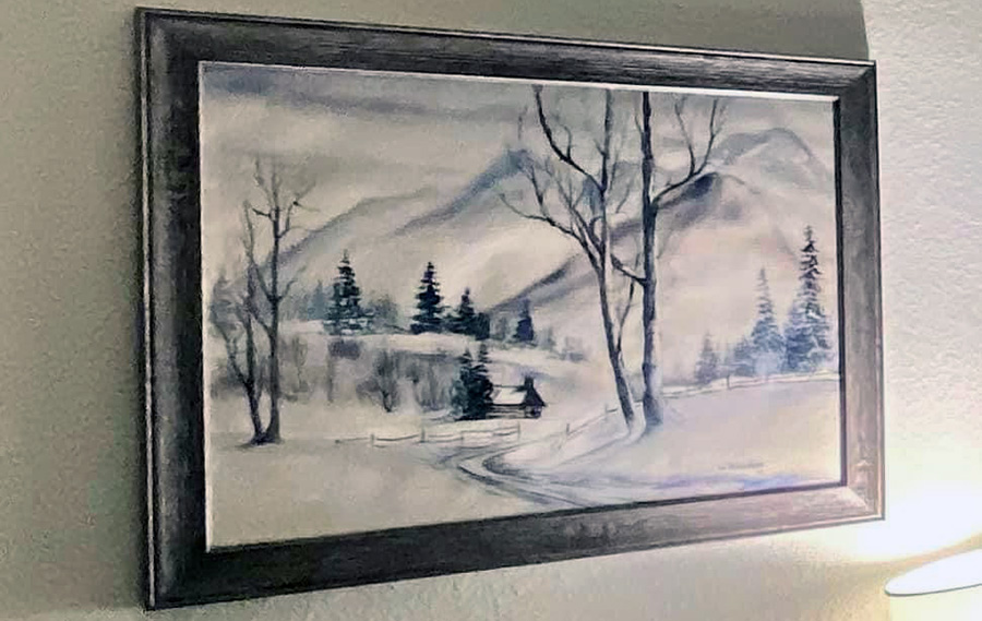 Oscar LaVon Richardson painted the winter landscape in 1969. The family is now working to recover the missing painting.