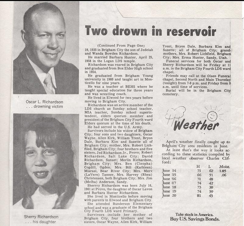 Oscar LaVon Richardson died while trying to save his daughter in 1973. In 1969 he painted a winter landscape that he family is working to recover.