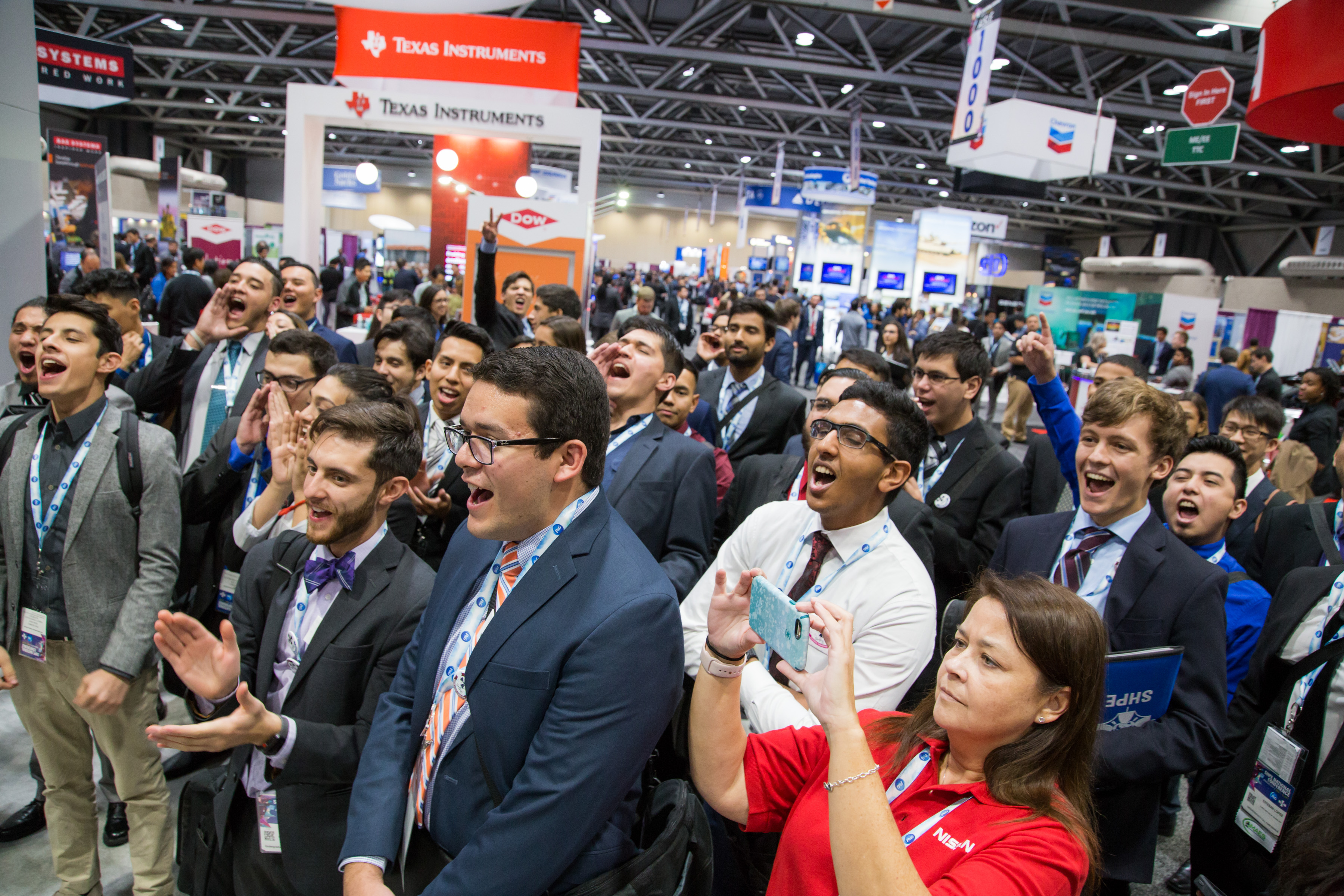 Individuals attend the 2022 Society of Hispanic Professional Engineers National Conference in Charlotte, North Carolina.