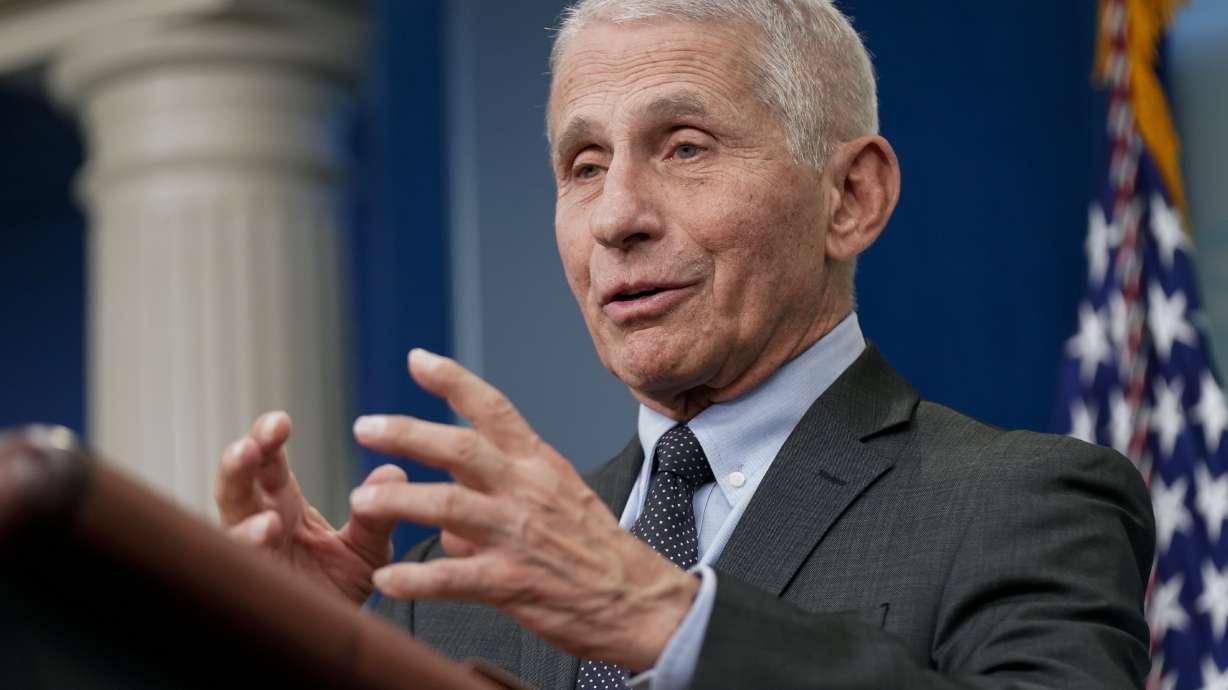 Dr. Anthony Fauci speaks during a press briefing at the White House, Nov. 22, 2022, in Washington. As COVID-19 cases continue to climb nationwide, a federal mask mandate is not going to happen, according to Fauci.