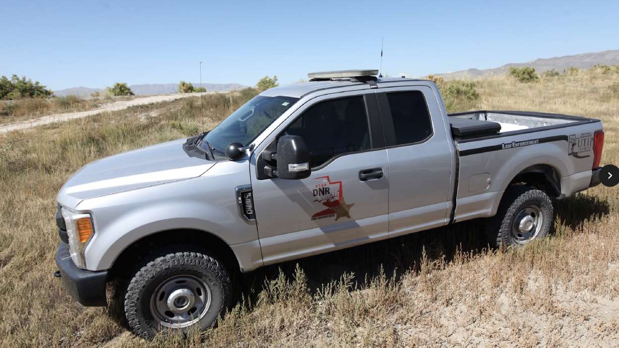 An undated photo of a Utah Division of Wildlife Resources law enforcement vehicle parked in Utah. Division officials said Tuesday they've found 173 illegally killed animals since Aug. 1.